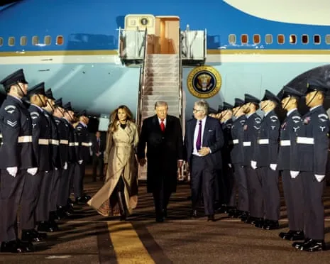 Donald Trump Arrives in UK for Unprecedented Repeat State Visit Amid Protests Gather in Windsor